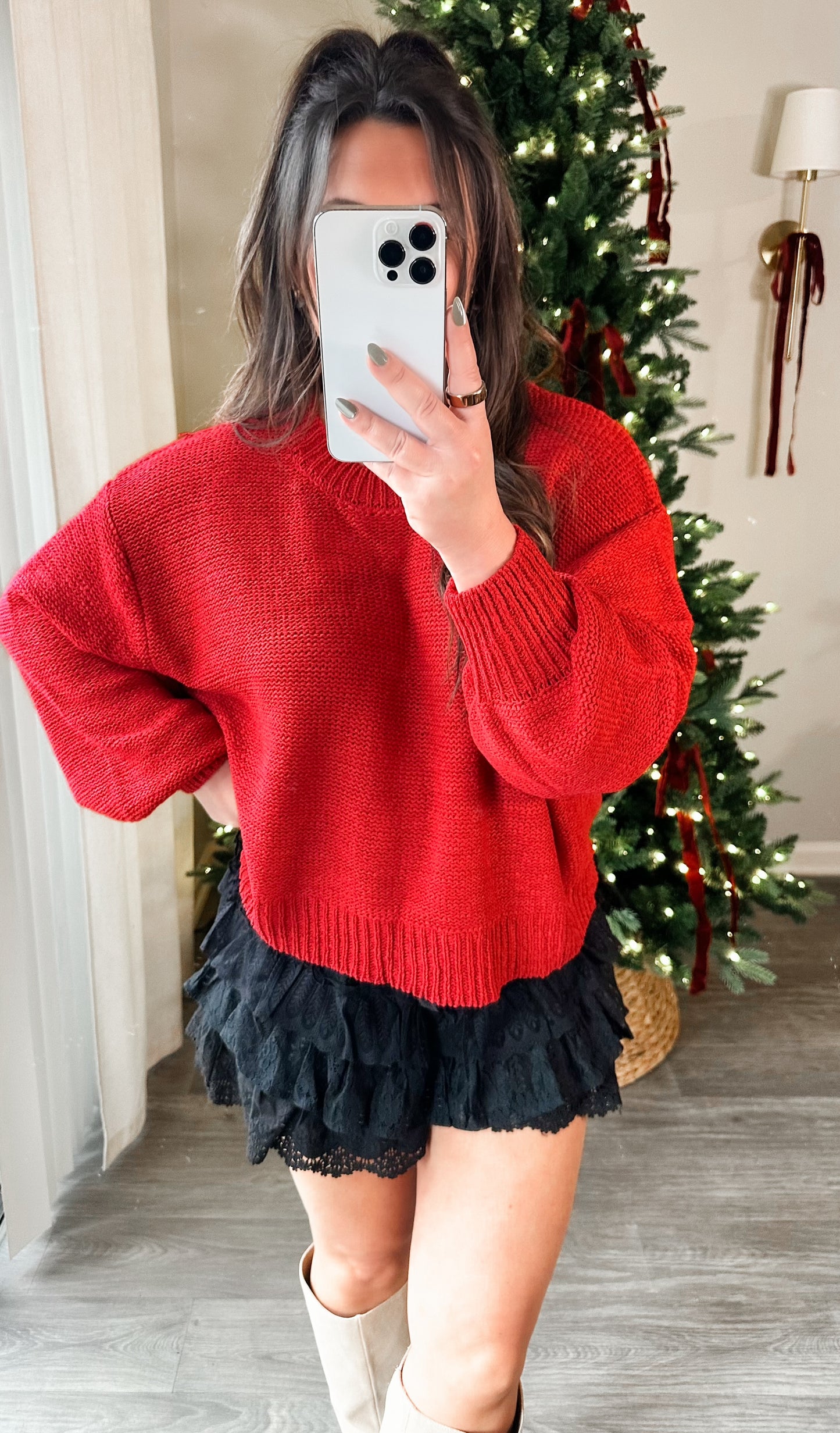 Sunday Stroll Sweater in Red