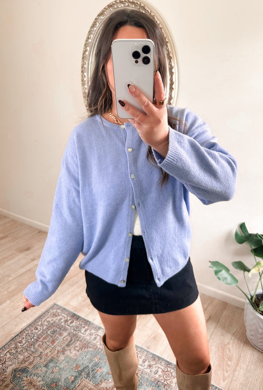 Serenity Cardigan in Powder Blue