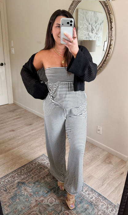 Sunday Brunch Set in Black Stripes