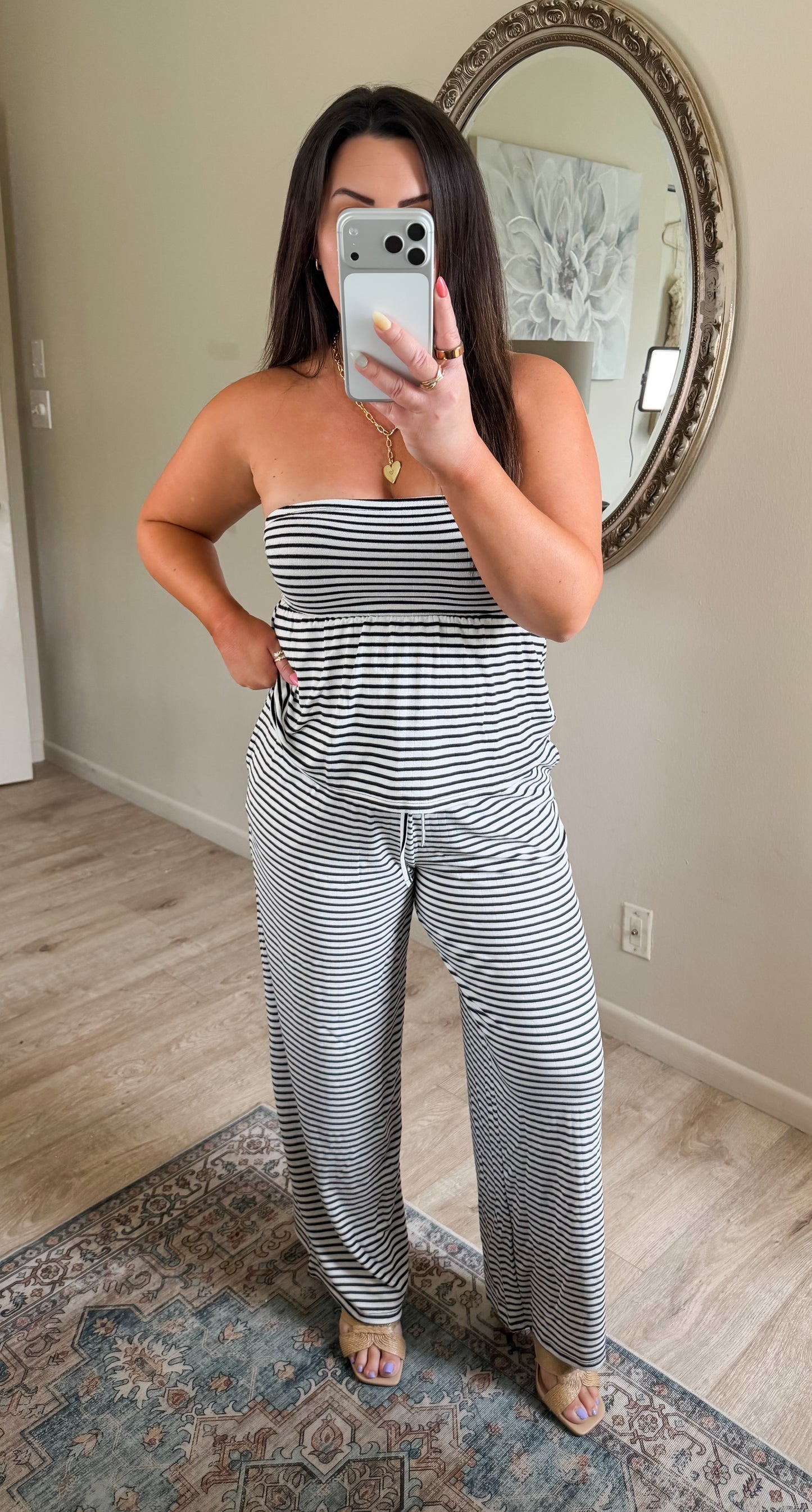 Sunday Brunch Set in Black Stripes