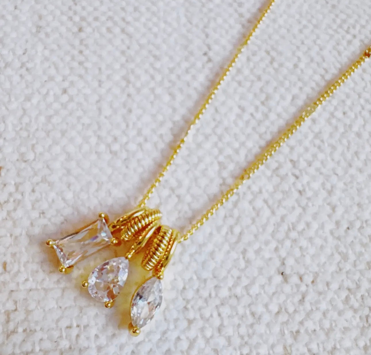 Trio Sparkle Charm Necklace