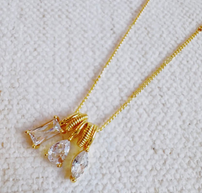 Trio Sparkle Charm Necklace