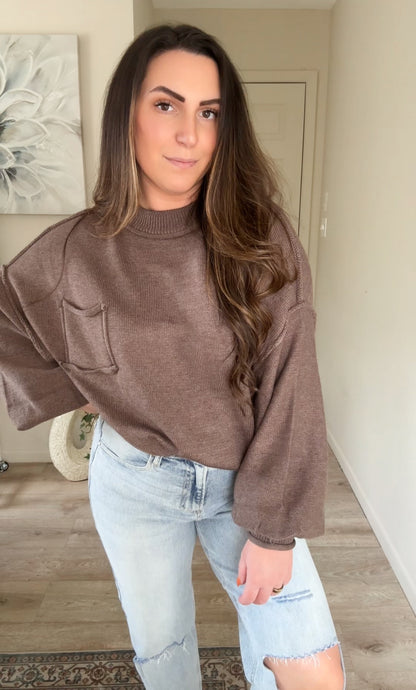 Kelly Crewneck Sweater in Mocha