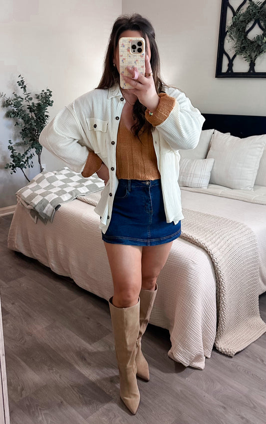 Lorelai Waffle Knit in Cream