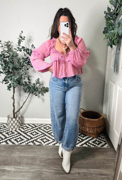 Ruffle Rose Blouse