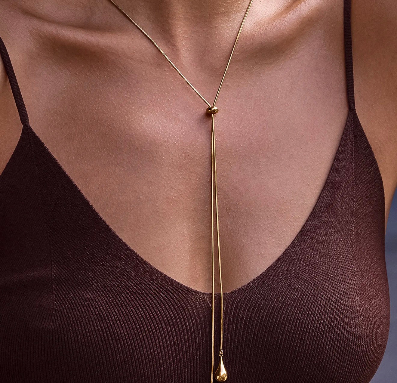 Golden Hour Lariat Necklace