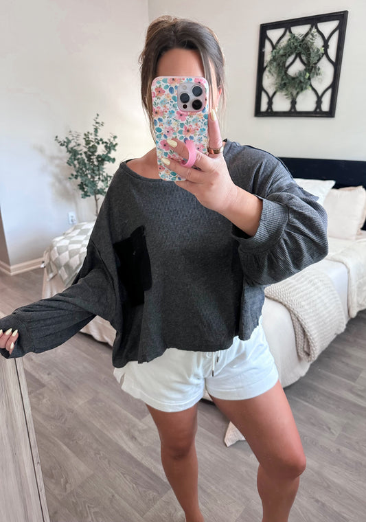 Charcoal & Cozy Top