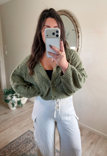 The Heirloom Knit Cardigan in Green