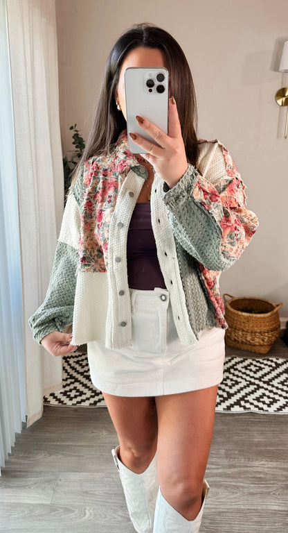 Timeless Blooms Jacket in Green