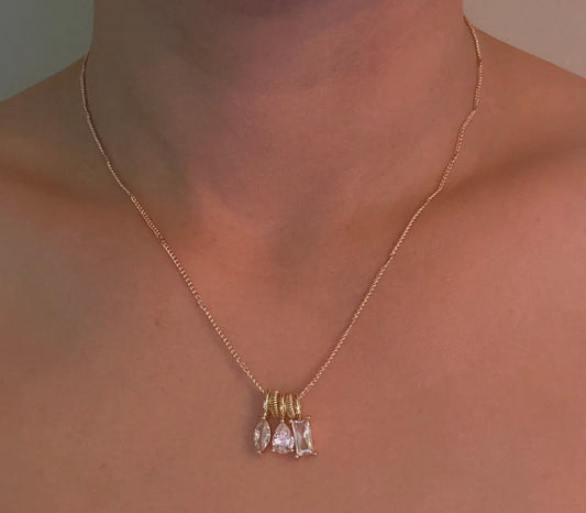 Trio Sparkle Charm Necklace