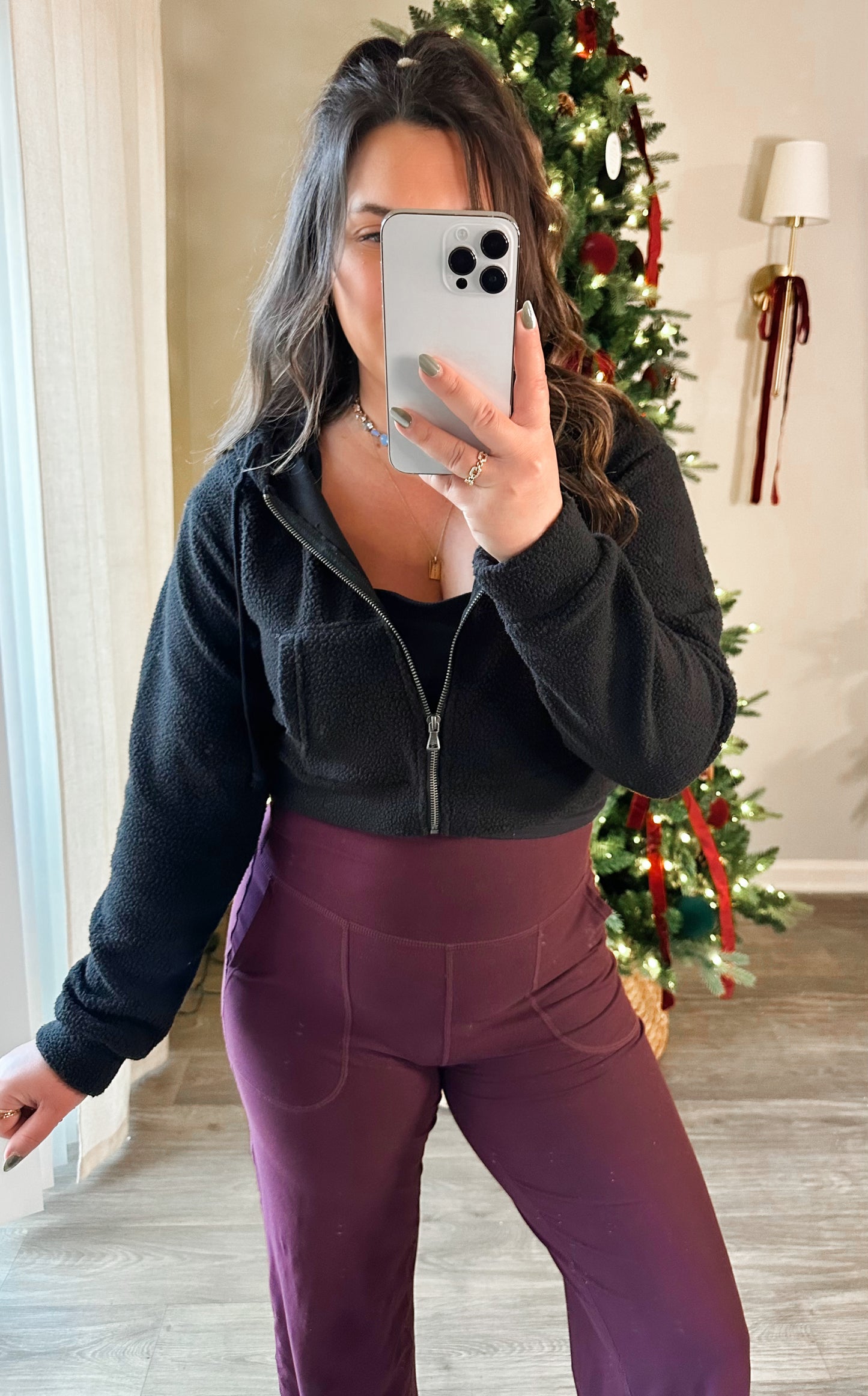 Powder Puff Zip Up in Black