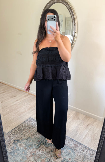 Signature Linen Pants in Black