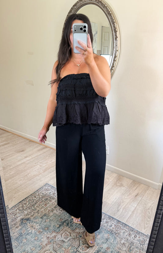 Signature Linen Pants in Black
