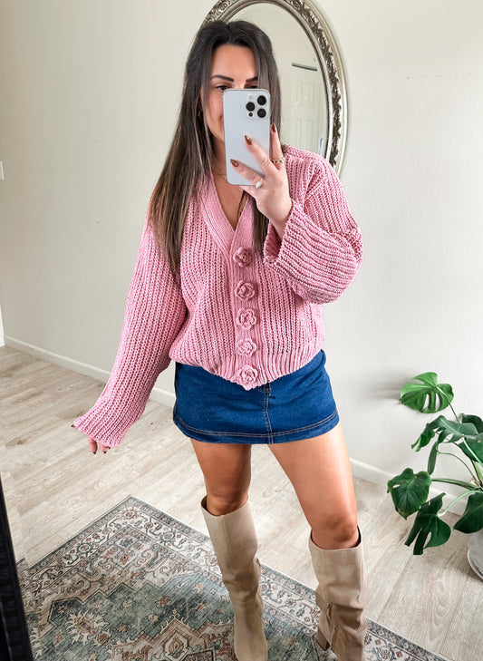 Emily Cardigan in Bubblegum Pink