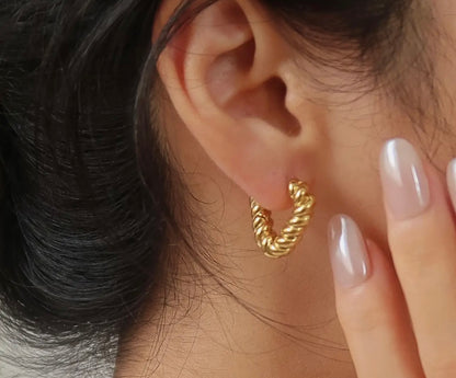 Golden Twist Hoops