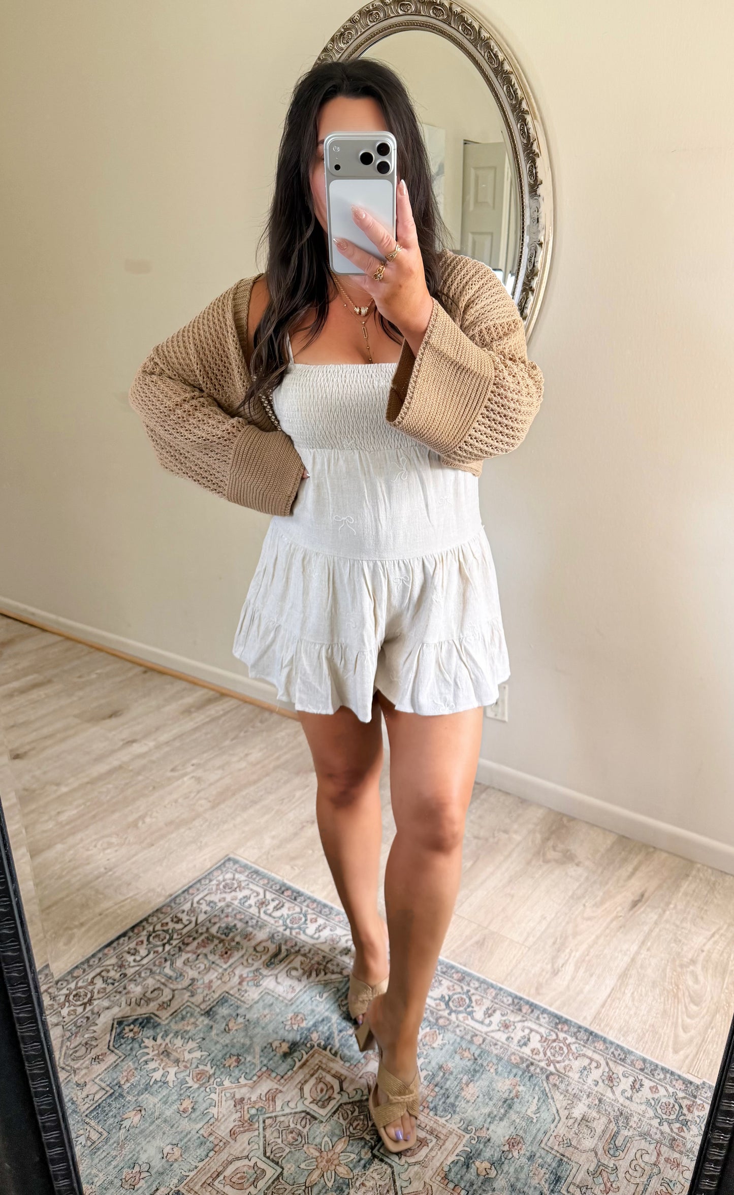 Tie It With A Bow Romper in Cream