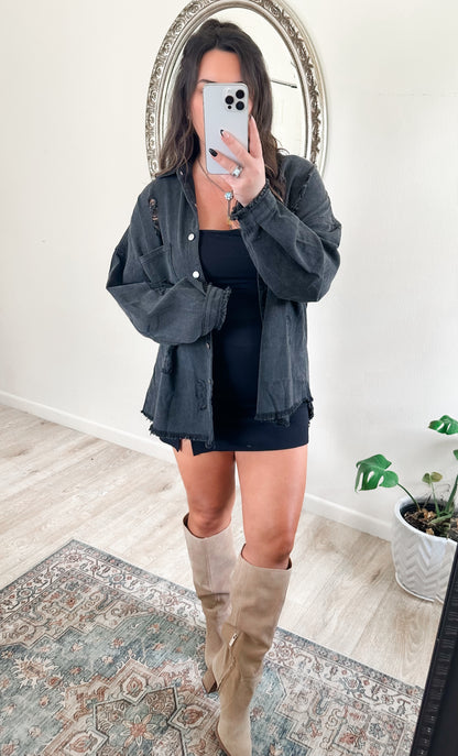 Everyday Denim Jacket in Black Wash