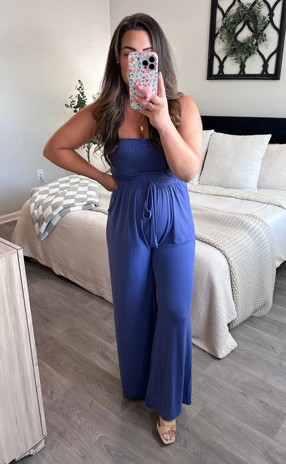 On The Go Jumpsuit in Marlin Blue