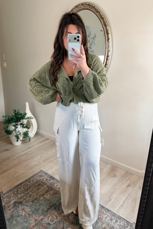 The Heirloom Knit Cardigan in Green