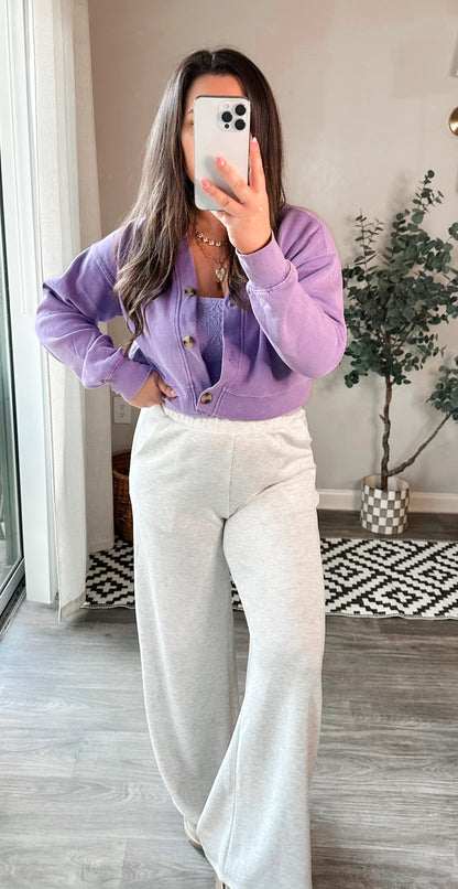 Lavender Latte Layer Cropped Cardigan