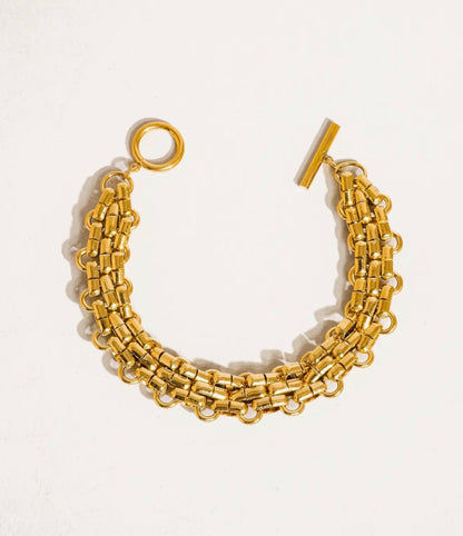 Golden Woven Toggle Bracelet