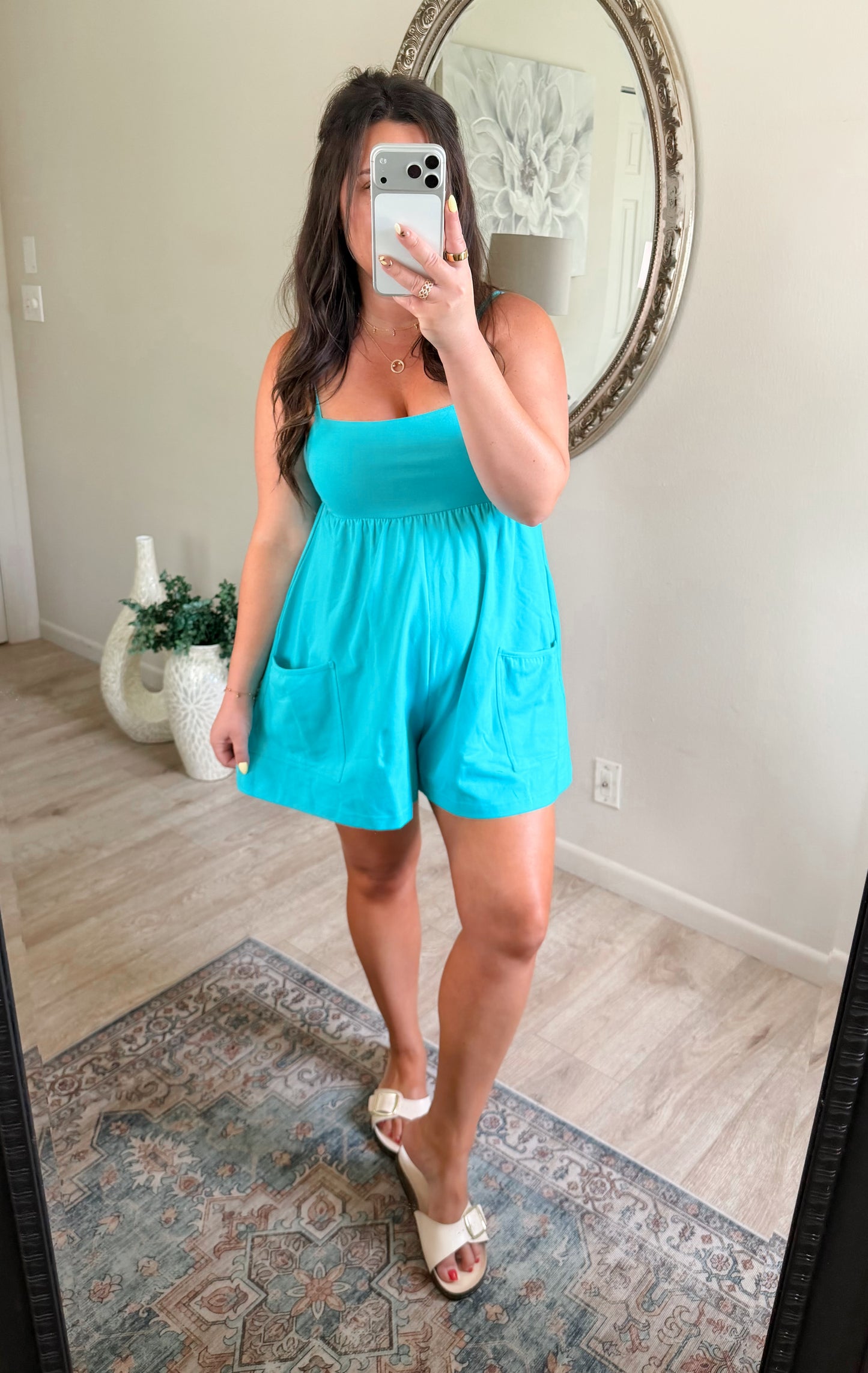 Teal Dreams Romper
