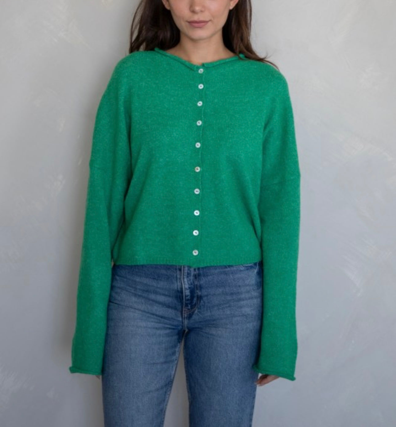 The Everyday Cardigan in Kelly Green