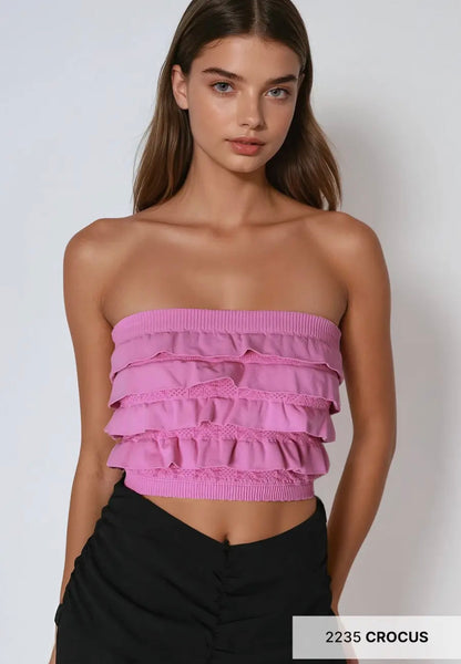 Elevated Layers Ruffle Tube Top